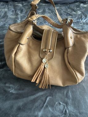 Gucci Camel Leather Tassel Shoulder Bag